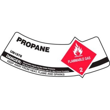 ACCUFORM Accuform Gas Cylinder Shoulder Label, Propane, Vinyl Adhesive, 5/Pack MCSLPRRVSP